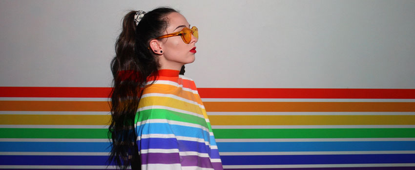 Bright colorful fashion from the 90s