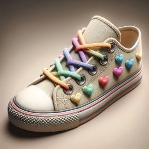 Heart shoes lace design for girl